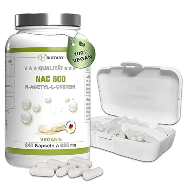 NAC 800 mg - 240 gélules – Pour 8 Mois - Pilulier inclus - Hautement dosé - Vegan - Qualité supérieure – Antioxydant & Détoxifiant – Made in Germany – Image 2