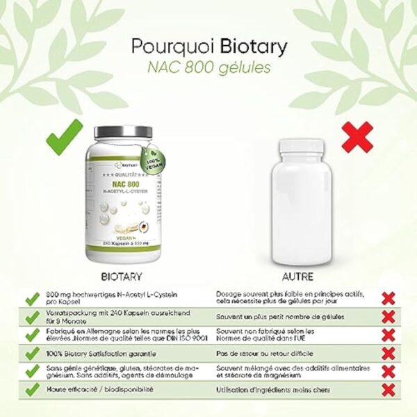 NAC 800 mg - 240 gélules – Pour 8 Mois - Pilulier inclus - Hautement dosé - Vegan - Qualité supérieure – Antioxydant & Détoxifiant – Made in Germany – Image 6