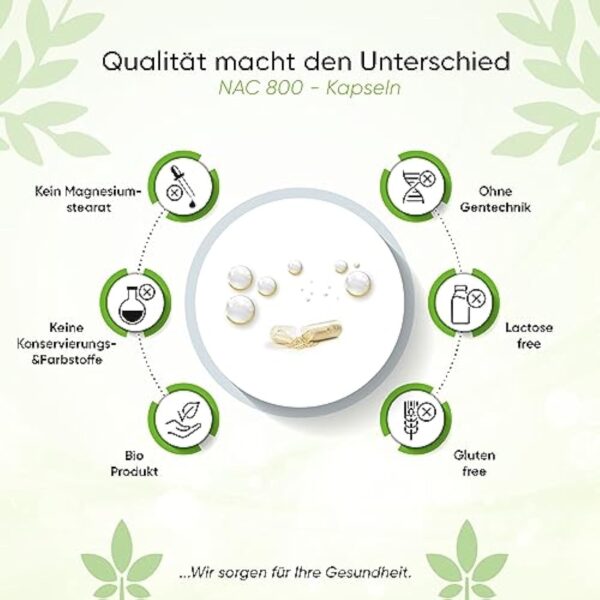 NAC 800 mg - 240 gélules – Pour 8 Mois - Pilulier inclus - Hautement dosé - Vegan - Qualité supérieure – Antioxydant & Détoxifiant – Made in Germany – Image 7