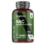 NAC N-Acétyl-Cystéine 600mg - 180 Gélules (6Mois) Vegan - N Acétylcystéine Acide Aminé Antioxydant Source Végétale - Biodisponible & Absorption Rapide - Gluthation, Sans Gluten & Fabriqué au UK