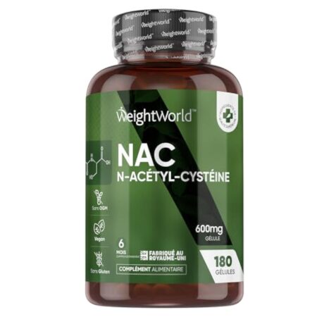 NAC N-Acétyl-Cystéine 600mg - 180 Gélules (6Mois) Vegan - N Acétylcystéine Acide Aminé Antioxydant Source Végétale - Biodisponible & Absorption Rapide - Gluthation, Sans Gluten & Fabriqué au UK