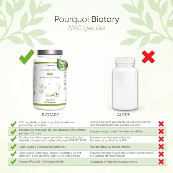 NAC - N-Acetyl-Cysteine – 365 gélules – Pour 12 Mois - Pilulier inclus - Hautement dosé - Vegan - Qualité supérieure – Antioxydant & Détoxifiant – Made in Germany – Image 6