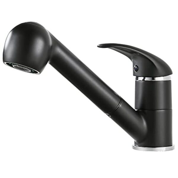 Namuoto Robinet de Cuisine Douchette Extractible, 2 Modes de PulvéRisation Mitigeur Cuisine, Robinet Cuisine peut Pivotant à 360°, Noir Mat