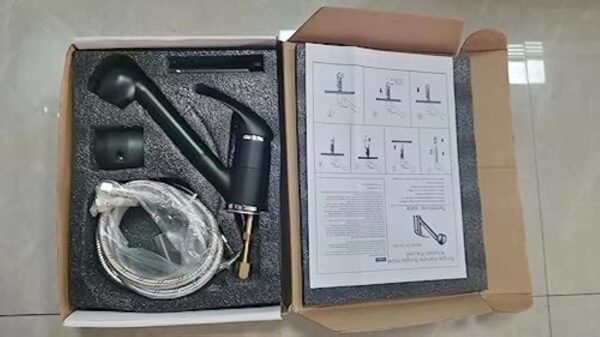 Namuoto Robinet de Cuisine Douchette Extractible, 2 Modes de PulvéRisation Mitigeur Cuisine, Robinet Cuisine peut Pivotant à 360°, Noir Mat – Image 10