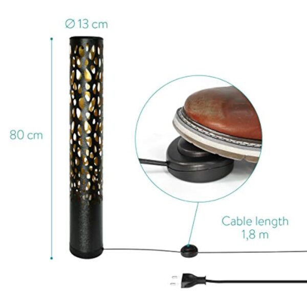 Navaris Lampadaire LED Effet Flamme 3W - Lampe sur Pied LED 80 cm Imitation Feu - Lampe Design à Poser pour Salon Intérieur - Ampoule E14 Incluse – Image 5