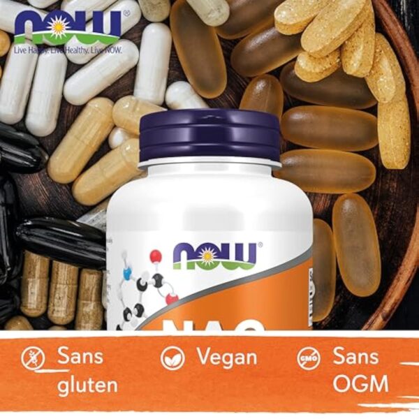 Now Foods, NAC (N-Acetyl Cysteine), 1.000mg, 5 Jours de Réserve, Complément Alimentaire, 120 Comprimés végétaliens, Testé en Laboratoire, Sans Soja, Sans Gluten, Végétalien – Image 6