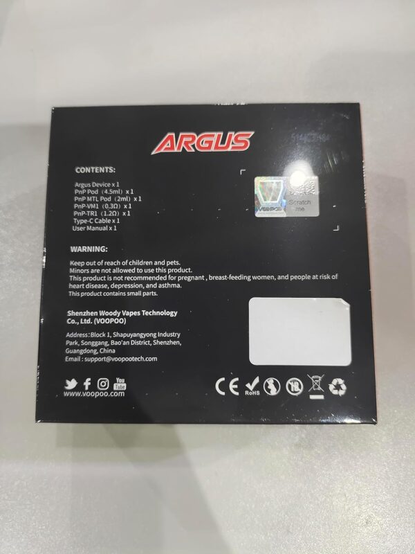 Original Argus Pod Mod Kit batterie intégrée 40W 1500mAh avec 4.5 ml PnP et 2 ml PnP MTL Pod Compatible bobines PnP - Sans nicotine – Image 11