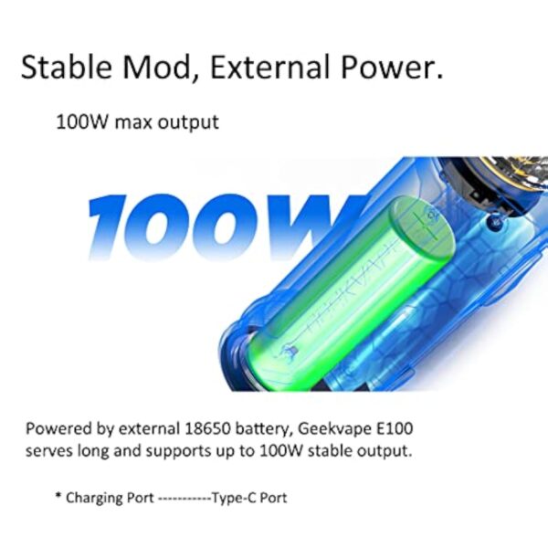 Original GeekVape E100 Aegis Eteno Kit 100W Box Mod 4.5ml Pod Cartridge Fit P Series Coil No Battery No Nicotine – Image 7