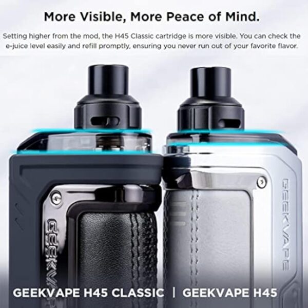 Original Geekvape H45 Classic kit [AEGIS HERO 3 Pod Kit ]Batterie intégrée 1400mah 45W Pod Fit B Series Coil Electronic Cigarette Vaporizer No Nicotine – Image 7