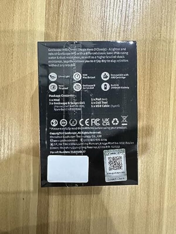 Original Geekvape H45 Classic kit [AEGIS HERO 3 Pod Kit ]Batterie intégrée 1400mah 45W Pod Fit B Series Coil Electronic Cigarette Vaporizer No Nicotine – Image 9