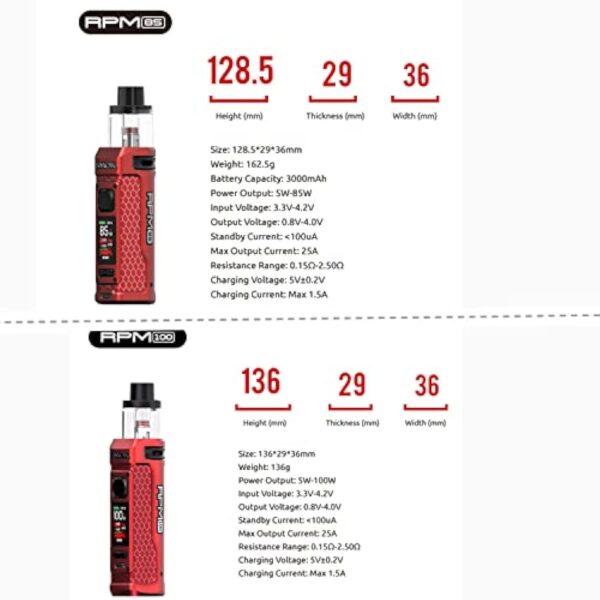 Original SMOK RPM 85 Kit 3000mAh Battery 85W / RPM 100 Kit 100W MOD Pod FIt 18650/21700 6ml Cartridge Electronic Cigarette Vape sans nicotine ni de tabac – Image 4