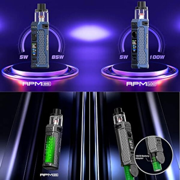 Original SMOK RPM 85 Kit 3000mAh Battery 85W / RPM 100 Kit 100W MOD Pod FIt 18650/21700 6ml Cartridge Electronic Cigarette Vape sans nicotine ni de tabac – Image 5