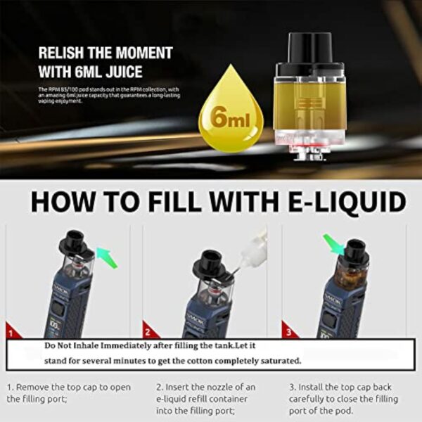 Original SMOK RPM 85 Kit 3000mAh Battery 85W / RPM 100 Kit 100W MOD Pod FIt 18650/21700 6ml Cartridge Electronic Cigarette Vape sans nicotine ni de tabac – Image 6