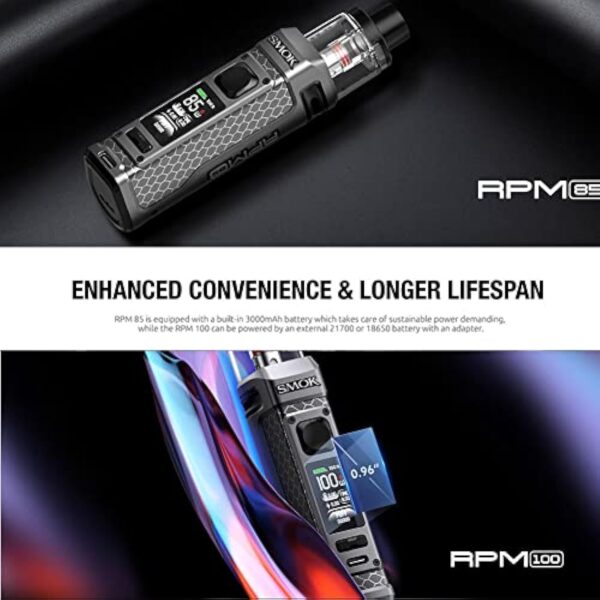 Original SMOK RPM 85 Kit 3000mAh Battery 85W / RPM 100 Kit 100W MOD Pod FIt 18650/21700 6ml Cartridge Electronic Cigarette Vape sans nicotine ni de tabac – Image 9