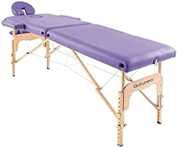 QUIRUMED Table Pliante Massage en Bois Easy 186 x 66 cm Violet – Image 2