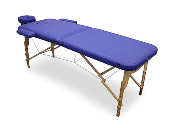 QUIRUMED WELLCORE Table de Massage Pliable en Bois en Similicuir 185 x 65 cm, Hauteur réglable, tête Amovible, Deux Bras d'agrandissement, Trou Facial, Couleur Noir, jusqu'à 225 kg – Image 5