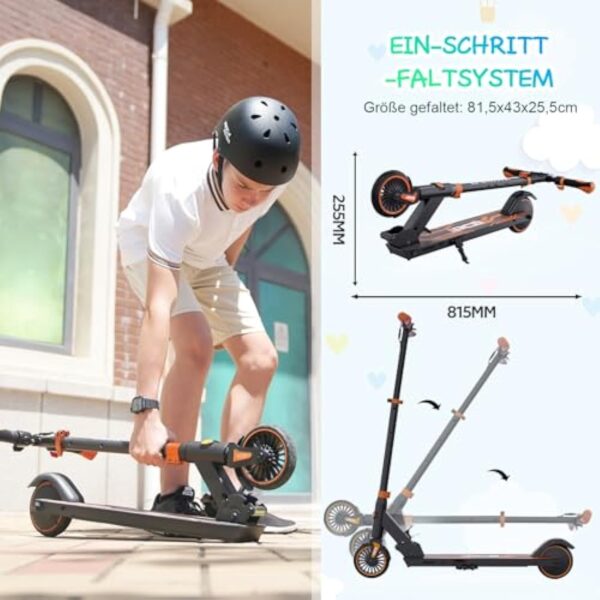 RCB TECH E-Scooter Enfants (8-12-16 Ans) - Trottinette électrique Pliable pour Enfants - Autonomie Max 16 KM - Max 20 KM/H - Cadeau pour Enfants et Adolescents – Image 8