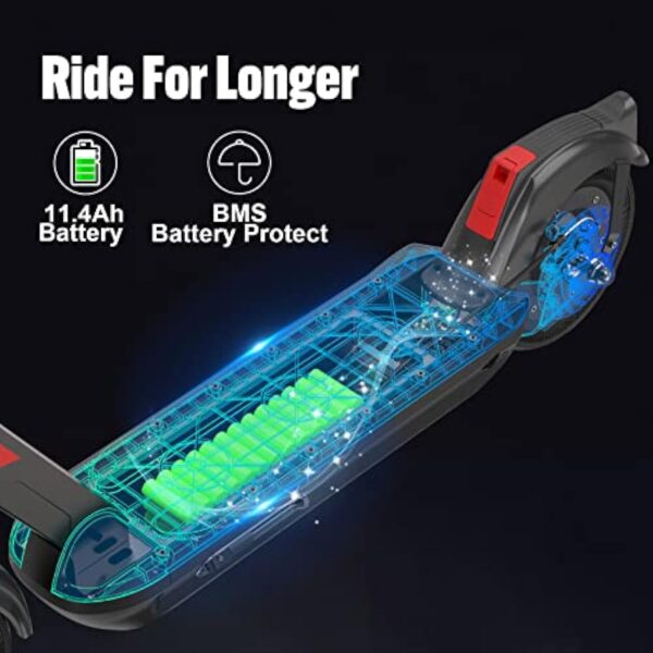 RCB Trottinette électrique 500W Adulte 10 Pouces, Batterie capacité 11.4AH,32KM-Kilométrage Maximum, avec APP et Double système d'absorption des Chocs,Charge Max 150KG – Image 4