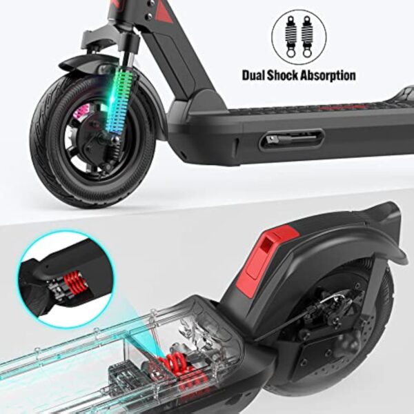 RCB Trottinette électrique 500W Adulte 10 Pouces, Batterie capacité 11.4AH,32KM-Kilométrage Maximum, avec APP et Double système d'absorption des Chocs,Charge Max 150KG – Image 5