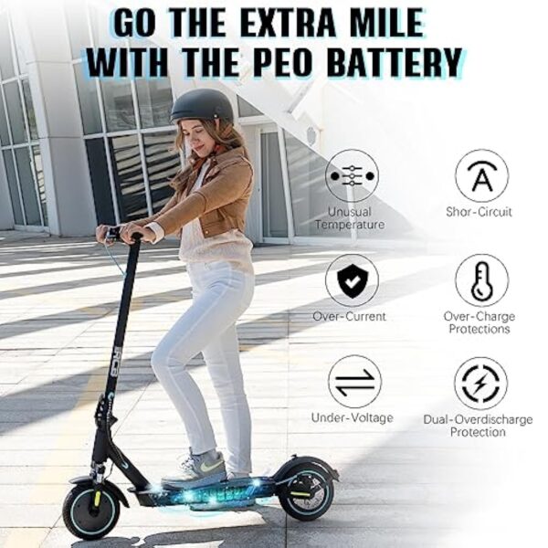 RCB Trottinette Électrique,Jusqu'à 25 km/h,Connexion APP,Pneus Solides,Freinage Mécanique,Écran LED,Supporte 120/150kg,Électrique Scooter avec Absorption des Chocs,Cadeau pour Adultes et Adolescents – Image 7