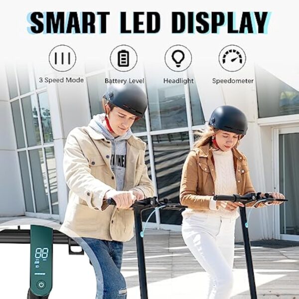 RCB Trottinette Électrique,Jusqu'à 25 km/h,Connexion APP,Pneus Solides,Freinage Mécanique,Écran LED,Supporte 120/150kg,Électrique Scooter avec Absorption des Chocs,Cadeau pour Adultes et Adolescents – Image 8