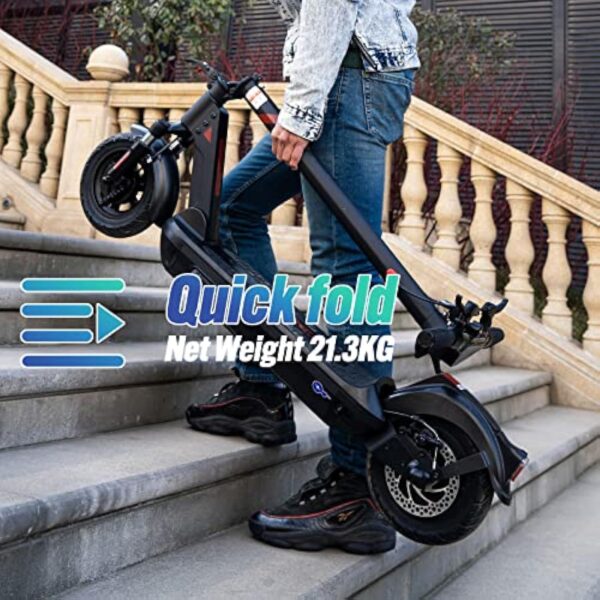 RCB Trottinette électrique 500W Adulte 10 Pouces, Batterie capacité 11.4AH,32KM-Kilométrage Maximum, avec APP et Double système d'absorption des Chocs,Charge Max 150KG – Image 8