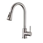 Robinet de Cuisine - AILRINNI Mitigeur Cuisine Rotatif à 360°avec Douchette Extensible, 3 Modes de Pulvérisation Robinet d'Évier en Acier Inoxydable (Nickel Brossé)