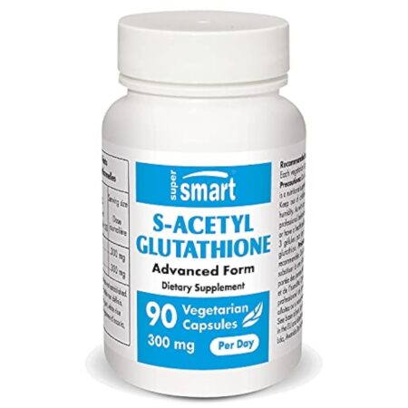 S-Acetyl Glutathione (GSH) - Contribue à Lutter contre le Stress Oxydatif - Plus Assimilable et Actif que le Glutathion - Formule Innovante - Biodisponibilité Maximale - Vegan - Supersmart