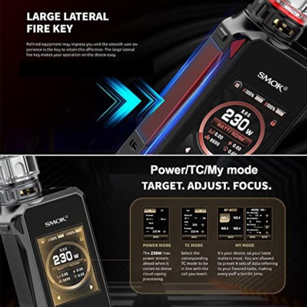 SMOK G-PRIV 4 Kit |230W With Full-color Touch screen Mod and 6.5 ml TFV 18 Mini Tank V18 Mini Coils V9 Mesh Coil No Nicotine – Image 5