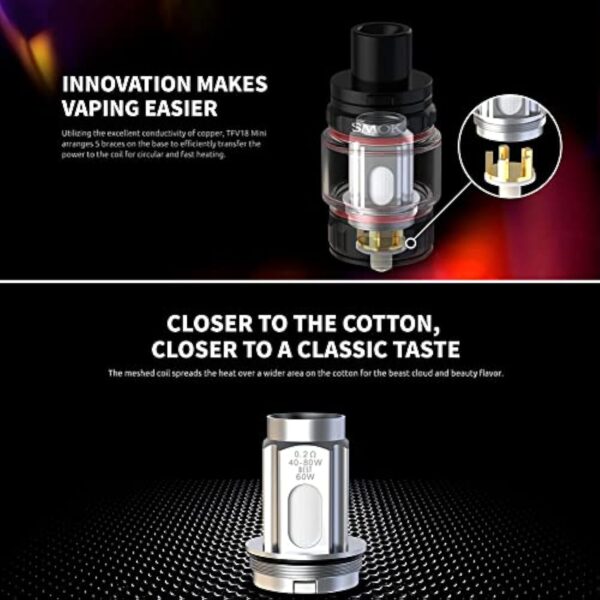 SMOK G-PRIV 4 Kit |230W With Full-color Touch screen Mod and 6.5 ml TFV 18 Mini Tank V18 Mini Coils V9 Mesh Coil No Nicotine – Image 7