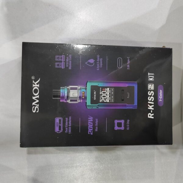 Smok R-KISS 2 Kit | Original Smok 200W Vape kit with 6.5ML TFV18 Mini Tank Mini Meshed Coils Dual18650 Battery IQ-S Chip E Cigarette Vaporizer Compact – Image 6