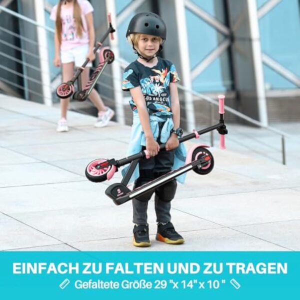 SmooSat E9 Apex Trottinette électrique pour Enfants 8+ Ans, Haut-Parleur de Musique Bluetooth, lumières Arc-en-Ciel colorées, Affichage LED, Trottinette Pliable à Vitesse et Hauteur Réglables – Image 8