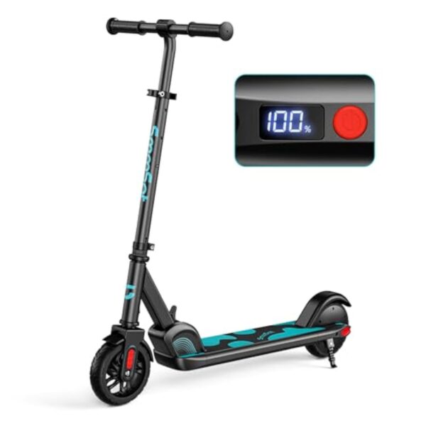 SmooSat E9 Scooter électrique pour Enfants de 8 Ans et Plus, 2 Modes de Vitesse Jusqu'à 16 km/h, Niveau de Batterie Visible, Hauteur Réglable et Pliable Scooter électrique pour Enfants