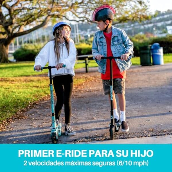 SmooSat E9 Scooter électrique pour Enfants de 8 Ans et Plus, 2 Modes de Vitesse Jusqu'à 16 km/h, Niveau de Batterie Visible, Hauteur Réglable et Pliable Scooter électrique pour Enfants – Image 3