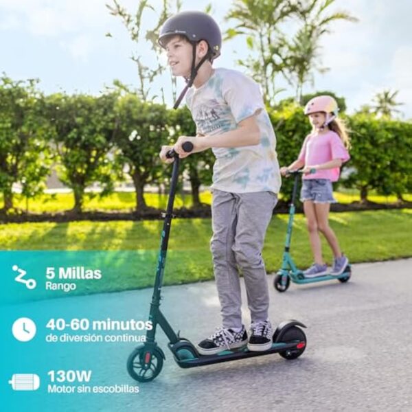 SmooSat E9 Scooter électrique pour Enfants de 8 Ans et Plus, 2 Modes de Vitesse Jusqu'à 16 km/h, Niveau de Batterie Visible, Hauteur Réglable et Pliable Scooter électrique pour Enfants – Image 7