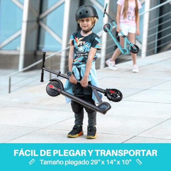 SmooSat E9 Scooter électrique pour Enfants de 8 Ans et Plus, 2 Modes de Vitesse Jusqu'à 16 km/h, Niveau de Batterie Visible, Hauteur Réglable et Pliable Scooter électrique pour Enfants – Image 8