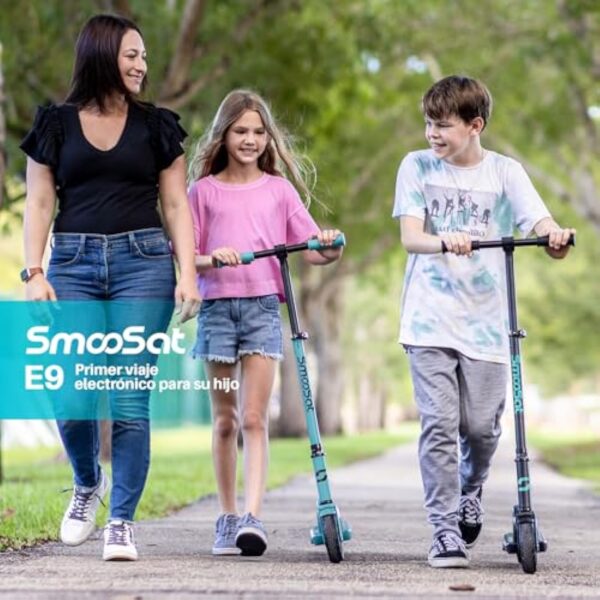 SmooSat E9 Scooter électrique pour Enfants de 8 Ans et Plus, 2 Modes de Vitesse Jusqu'à 16 km/h, Niveau de Batterie Visible, Hauteur Réglable et Pliable Scooter électrique pour Enfants – Image 10