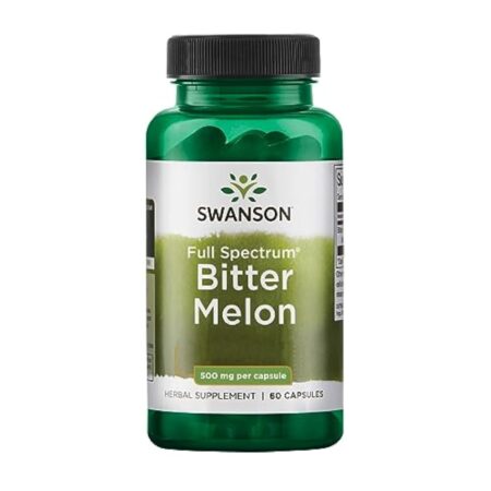 Swanson, Bitter Melon (Melon amer), 500mg, 60 Capsules, Hautement Dosé, Testé en Laboratoire, Sans Soja, Sans Gluten, Sans OGM