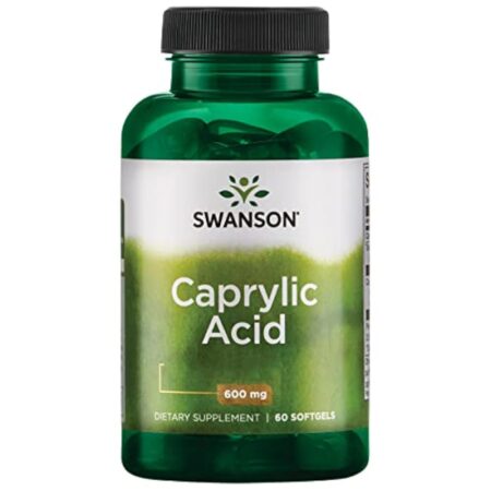 Swanson, Caprylic Acid (Acide Caprylique), 600mg, 60 Capsules molles, Fortement Dosé, Testé en Laboratoire, Sans Soja, Sans Gluten, Sans OGM