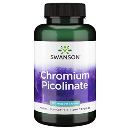 Swanson, Chromium Picolinate (Picolinate de Chrome), 200mcg, Hautement Dosé, 200 Capsules, Testé en Laboratoire, Sans Soja, Sans Gluten, Sans OGM