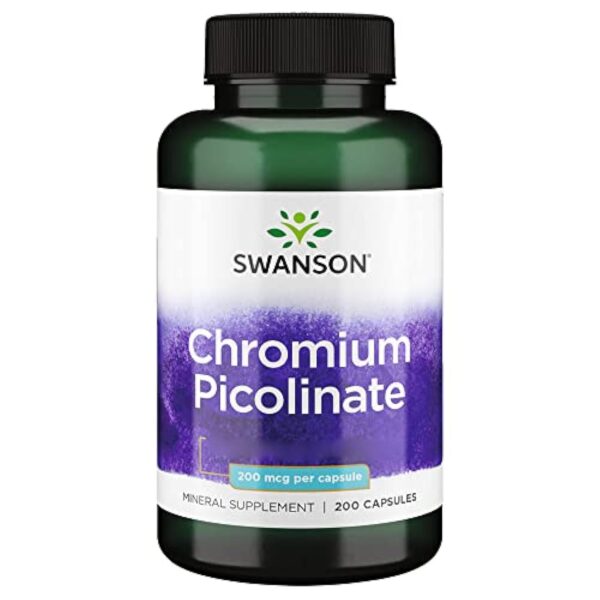 Swanson, Chromium Picolinate (Picolinate de Chrome), 200mcg, Hautement Dosé, 200 Capsules, Testé en Laboratoire, Sans Soja, Sans Gluten, Sans OGM – Image 2