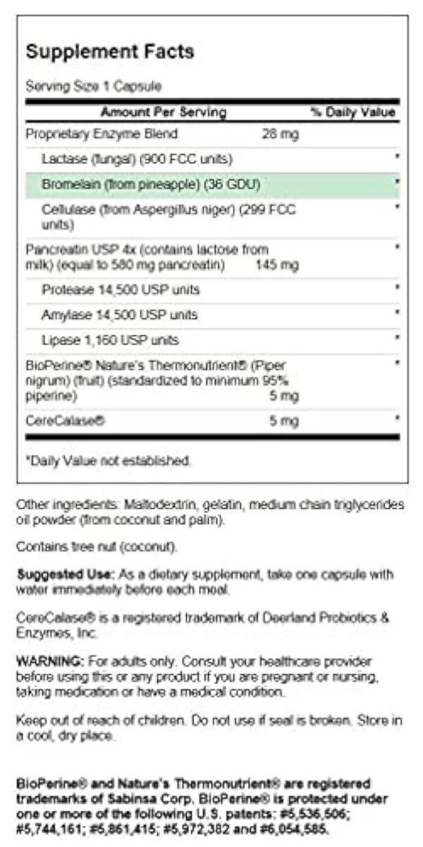 Swanson Digestitol avec Enzymes/Bioperine 60 Gélules – Image 3