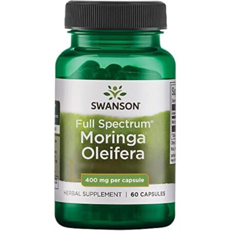 Swanson, Full Spectrum Moringa Oleifera, 500mg, 60 Capsules, Testé en Laboratoire, Sans Soja, Sans Gluten, Sans OGM