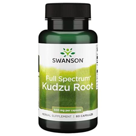 Swanson, Full Spectrum Kudzu Root (Racine de Kudzu), 500mg, Hautement Dosé, 60 Capsules, Testé en Laboratoire, Sans Soja, Sans Gluten, Sans OGM