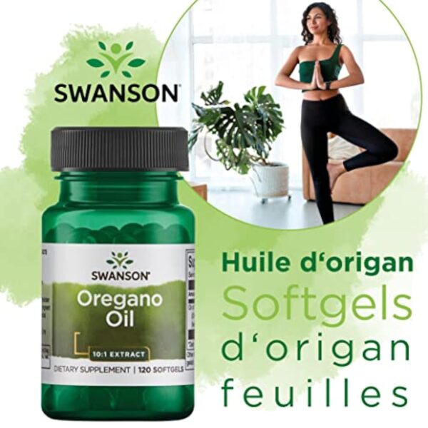 Swanson, Oregano Oil (Huile d'Origan), Origanum Vulgare, 150mg, 120 Capsules molles, Hautement Dosé, Testé en Laboratoire, Sans Soja, Sans Gluten, Sans OGM – Image 3