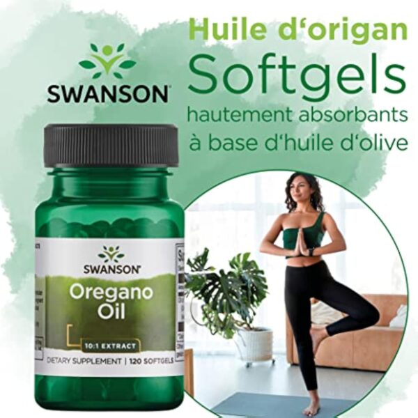 Swanson, Oregano Oil (Huile d'Origan), Origanum Vulgare, 150mg, 120 Capsules molles, Hautement Dosé, Testé en Laboratoire, Sans Soja, Sans Gluten, Sans OGM – Image 4