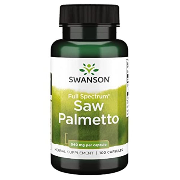 Swanson, Saw Palmetto (Palmier de Scie), 540mg, 100 Capsules, Hautement Dosé, Testé en Laboratoire, Sans Soja, Sans Gluten, Sans OGM – Image 2