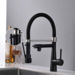 TIMACO Robinet de cuisine noir avec serrure douchette extensible – Pivotant à 360° – Pulvérisateur Pull-down – Haute pression – Noir