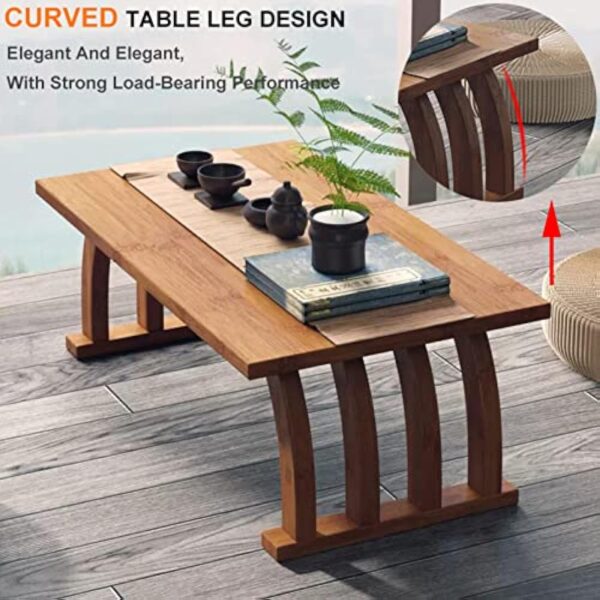 Table Basse Japonaise Table Basse Salon Zen Table À Manger Flottante Tatami Table À Manger Table À Cocktail (Color : Brown, S : 60x37x31cm) – Image 5