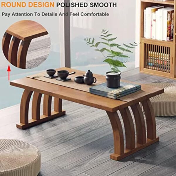 Table Basse Japonaise Table Basse Salon Zen Table À Manger Flottante Tatami Table À Manger Table À Cocktail (Color : Brown, S : 60x37x31cm) – Image 6